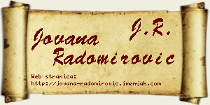 Jovana Radomirović vizit kartica